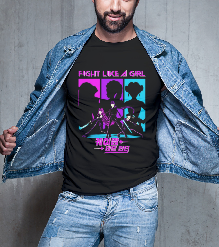 KPop Demon Hunters Fight Like A Girl Korean T-Shirt