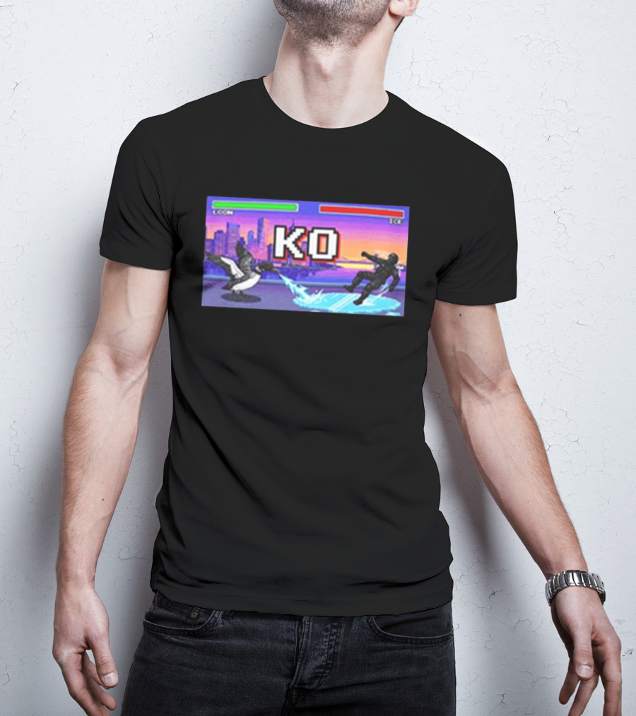 Common Loon Vs ICE KO Minnesota Skyline Anti ICE T-Shirt