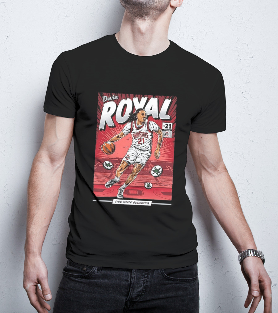 Devin Royal Ohio State Buckeyes Basketball Number 21 Comic T-Shirt