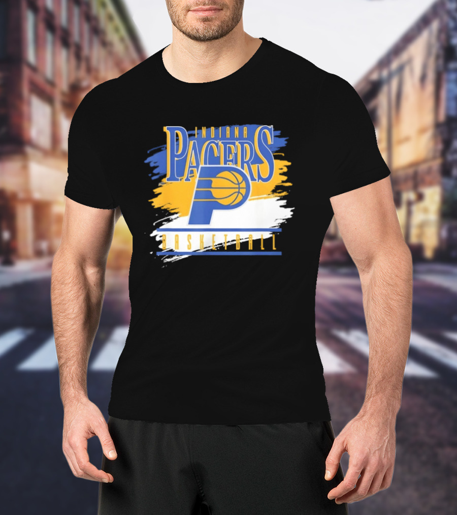 Indiana Pacers Basketball Spilled Paint NBA T-Shirt