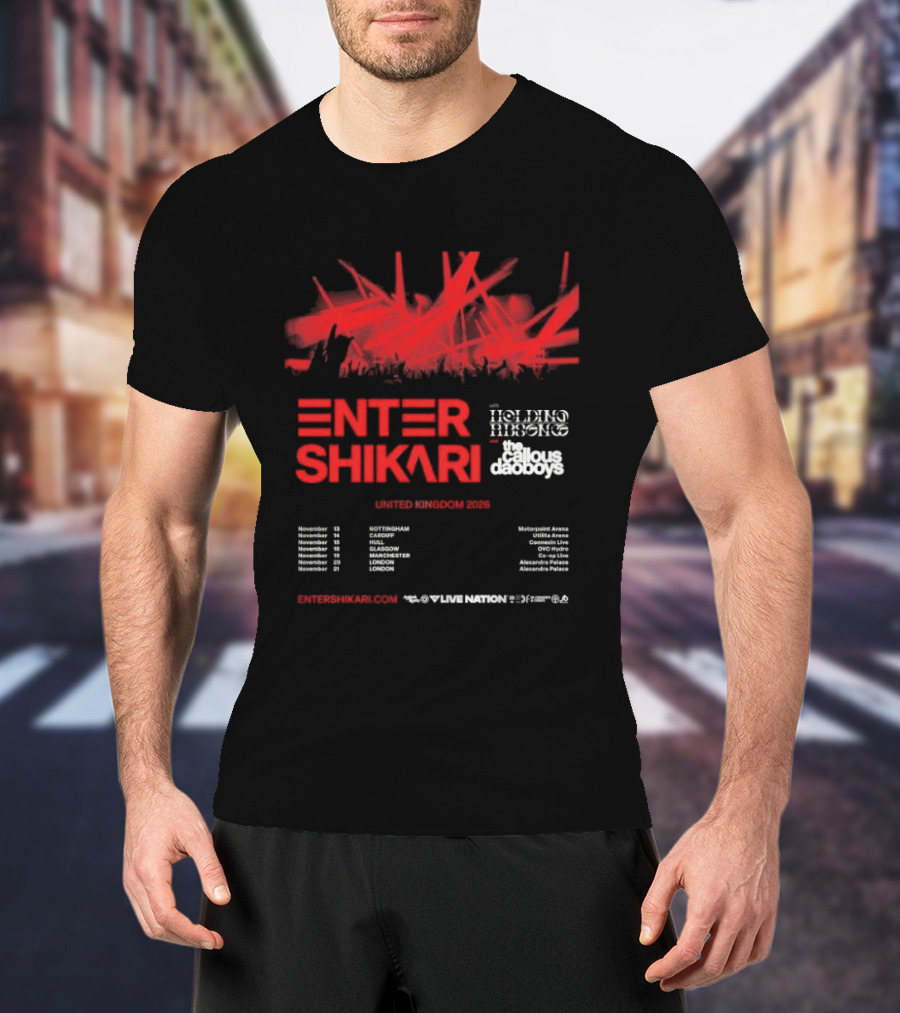 Enter Shikari United Kingdom Tour 2026 Featuring Holding Absence Cody Frost T-Shirt