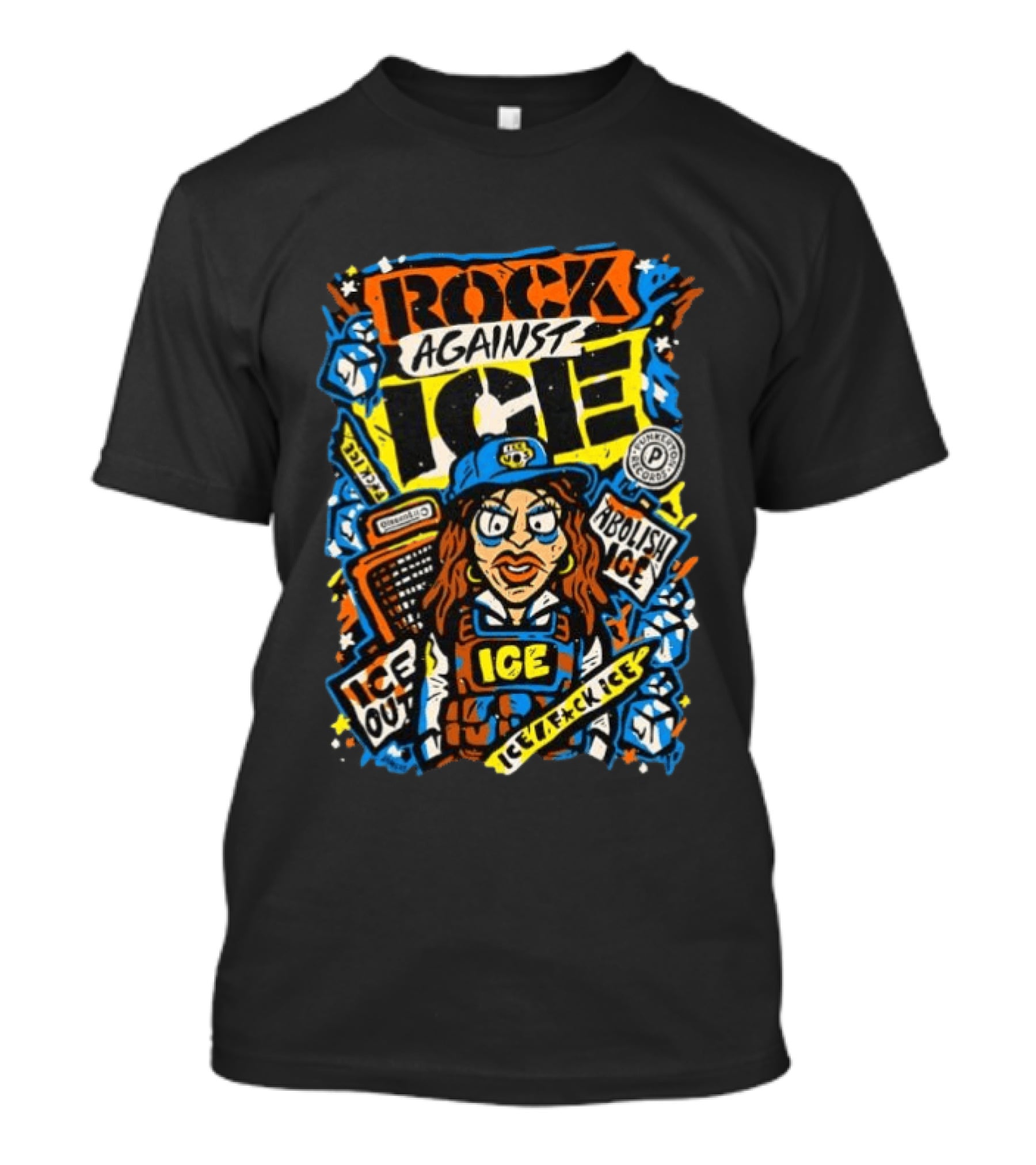 Rock Against ICE ICE Out Abolish ICE ICE F*CK ICE Pounded Goodz T-Shirt