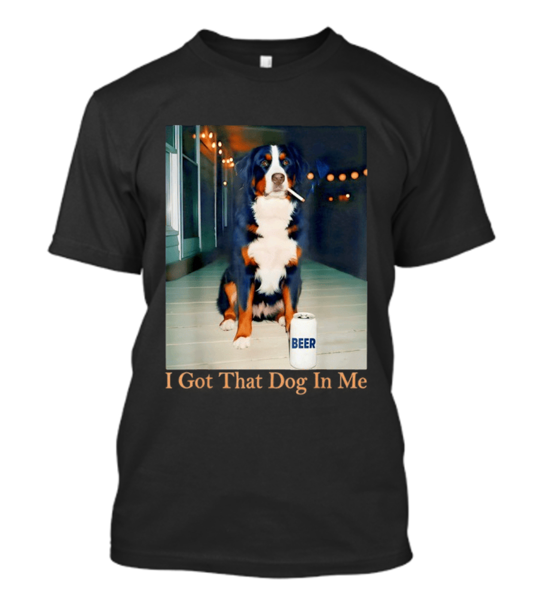Bernese Mountain Dog Smoking Beer Meme I Got That Dog In Me T-Shirt