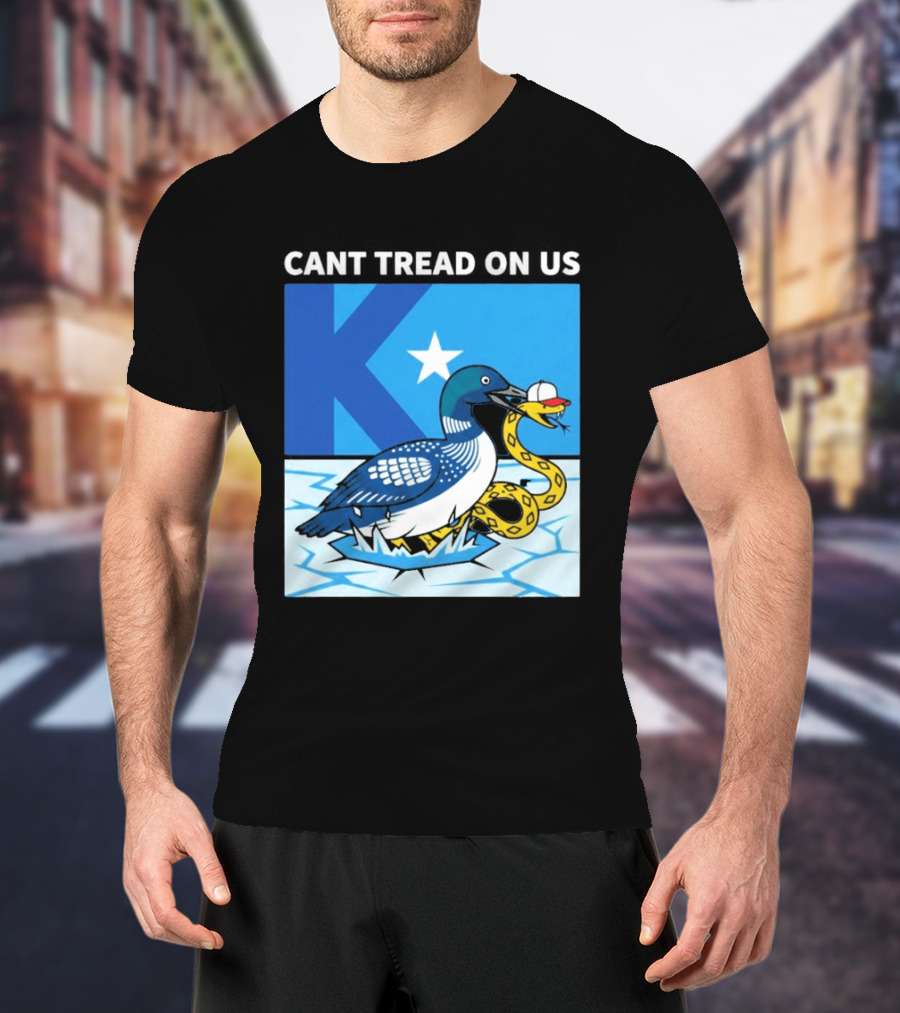 Can't Tread On Us Minnesota Loon Snake Ice Hockey Hat Star T-Shirt