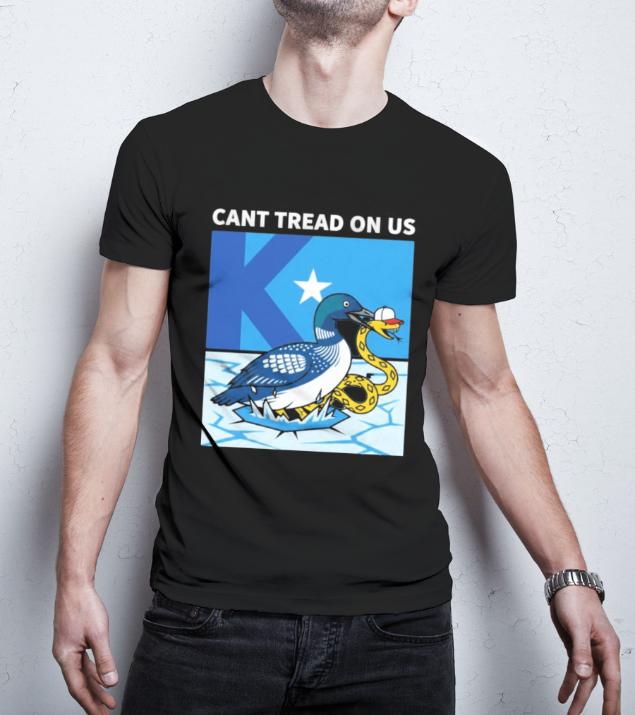 Can't Tread On Us Minnesota Loon Snake Ice Hockey Hat Star T-Shirt