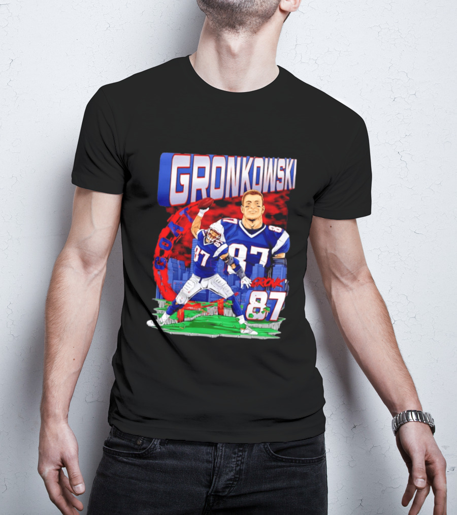 Gronkowski Goat 87 Football Player Tight End Action T-Shirt