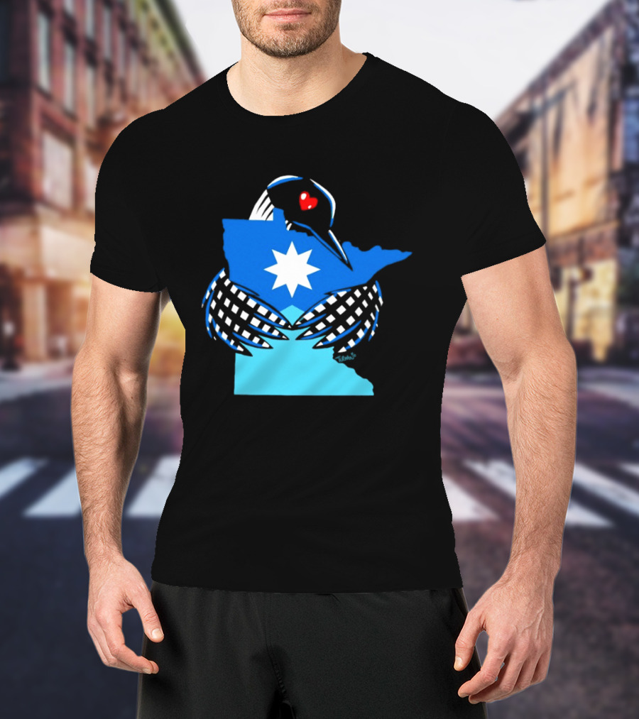 Loon I Love Minnesota Star Symbol Blue T-Shirt