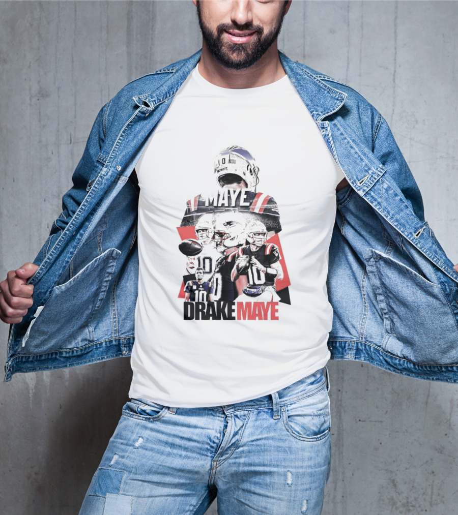 Drake Maye New England Patriots Number 10 Patriots Football Player T-Shirt
