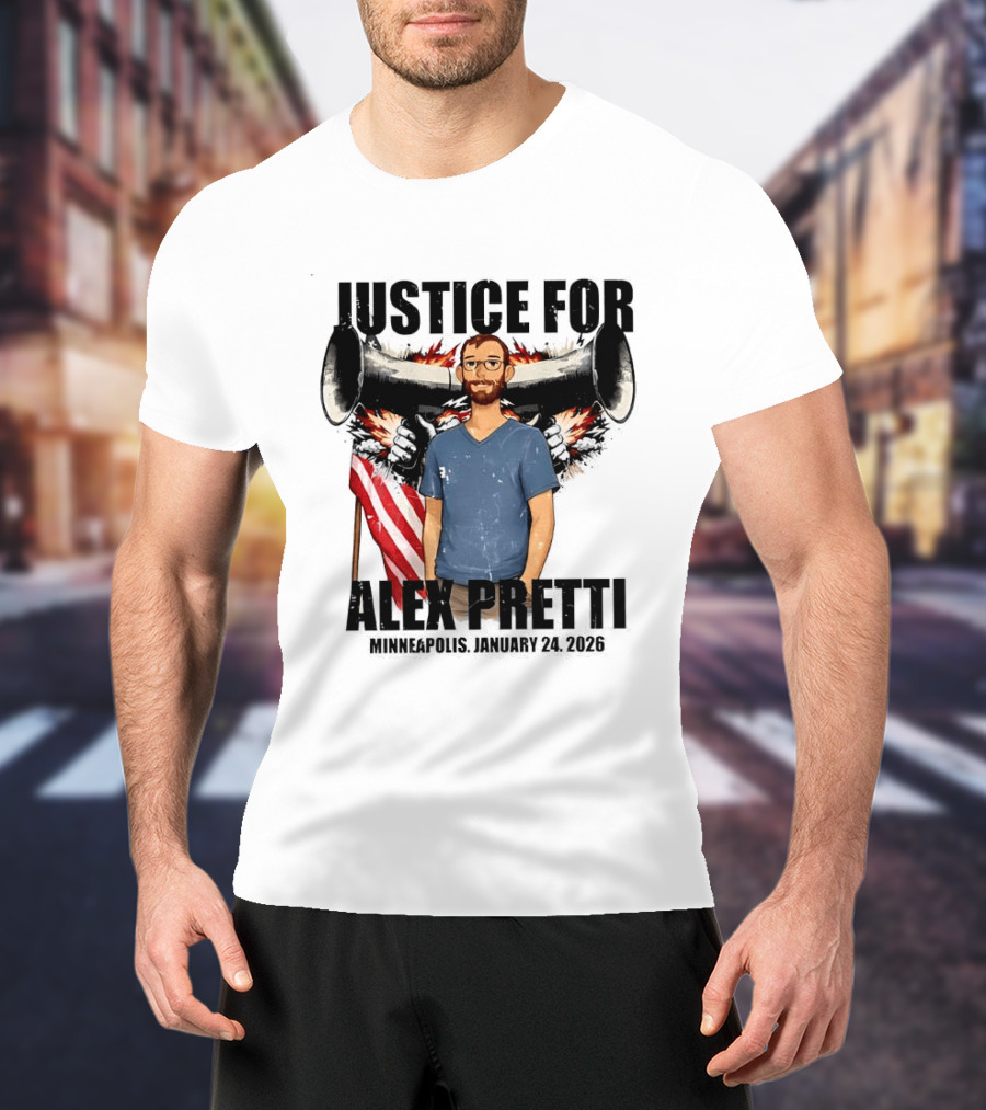 Justice For Alex Pretti Minneapolis January 24th 2026 ICE Shooting Abolish ICE T-Shirt