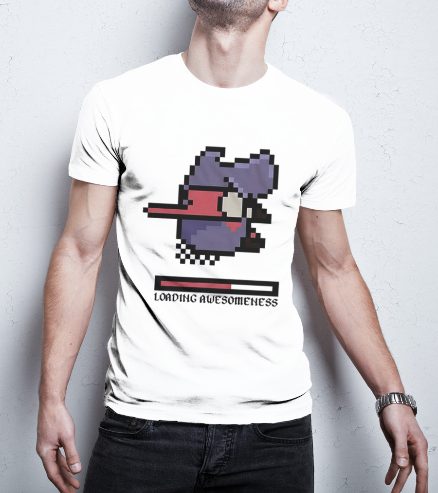 Loading Awesomeness Retro Pixel Character With Progress Bar T-Shirt