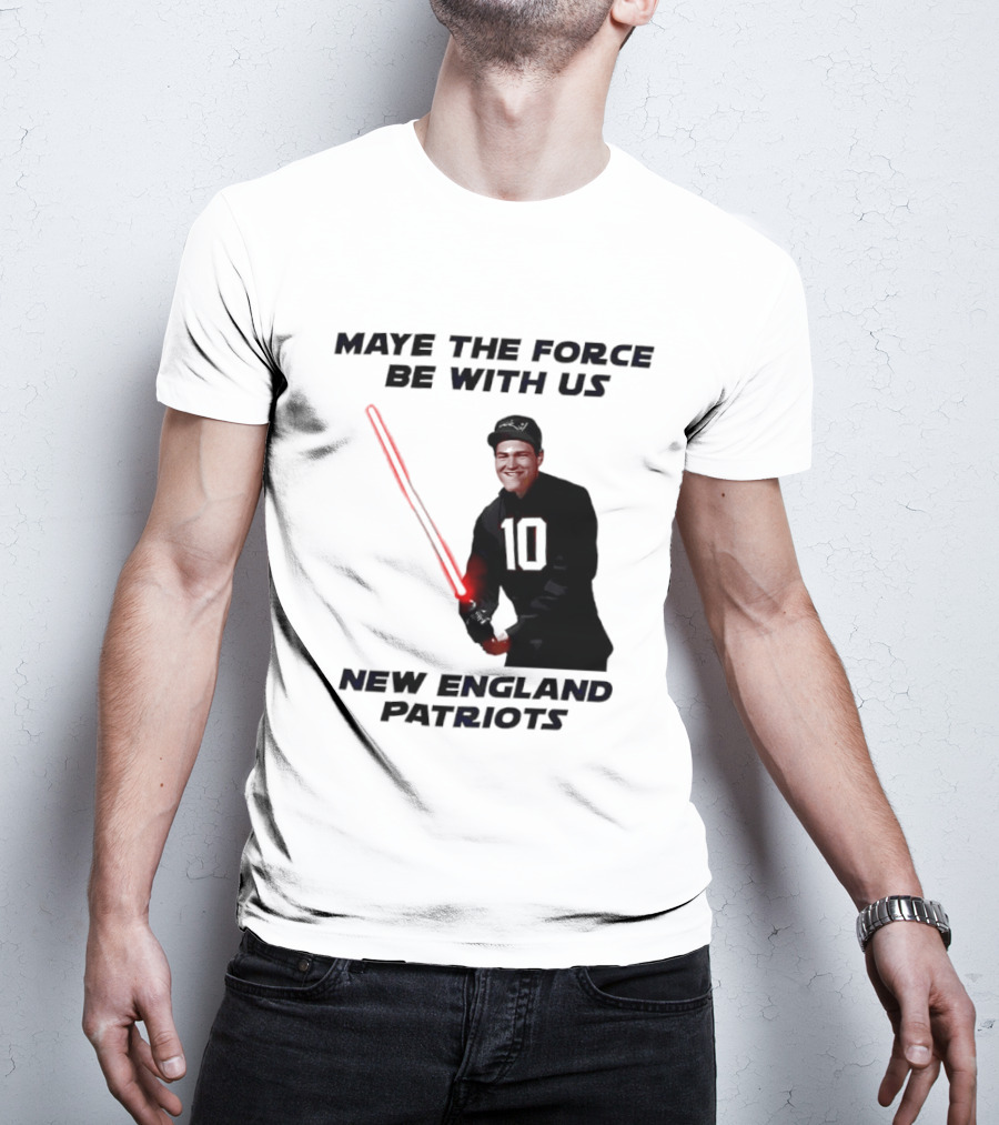 Maye The Force Be With Us New England Patriots Football Crossover Lightsaber T-Shirt