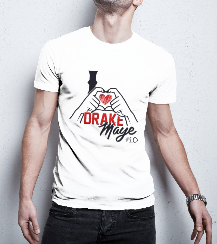 I Love Drake Maye Heart Hand #10 T-Shirt