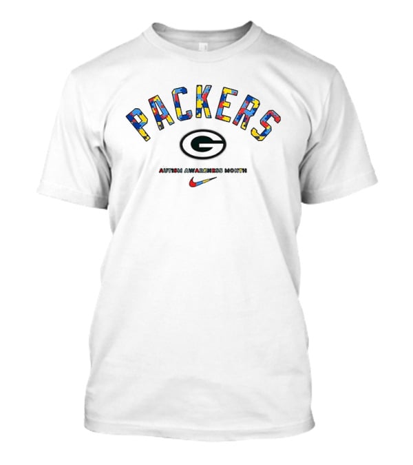 Packers Autism Awareness Month Nike Collaboration Puzzle T-Shirt