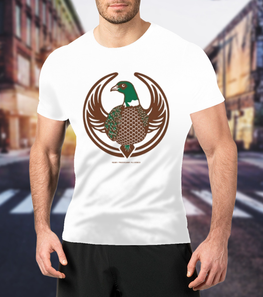 Rebel Pheasant Alliance Bird Emblem Icon Heavyweight T-Shirt
