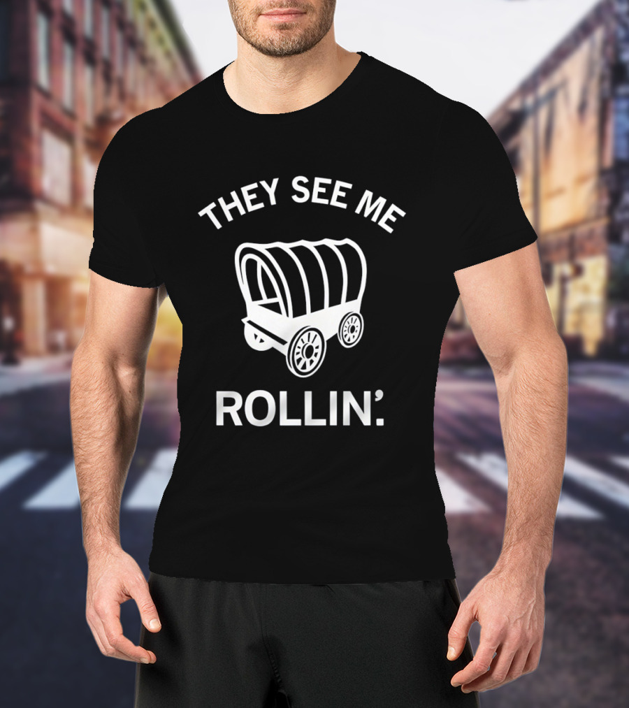 Boomer Sooner Oklahoma They See Me Rollin' Wagon T-Shirt