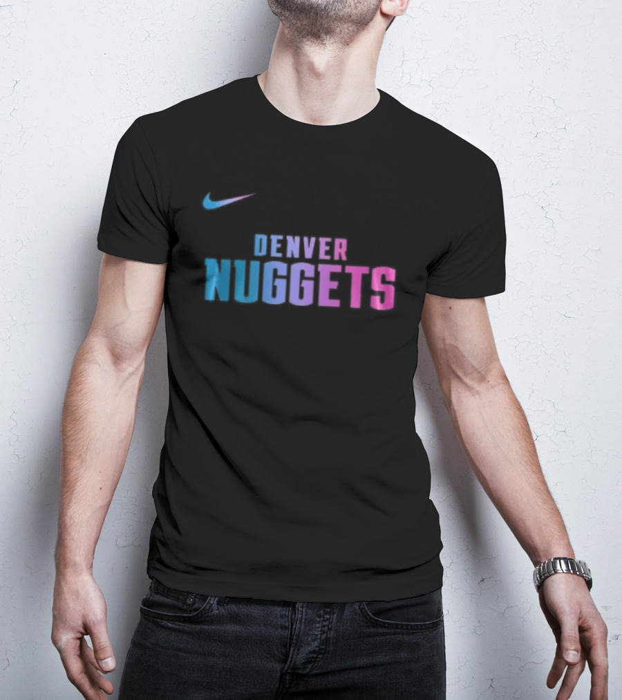 Nike Denver Nuggets Cyberpunk Style Retro Neon T-Shirt