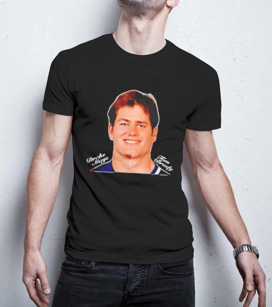 Drake Maye Tom Brady Face Mashup T-Shirt