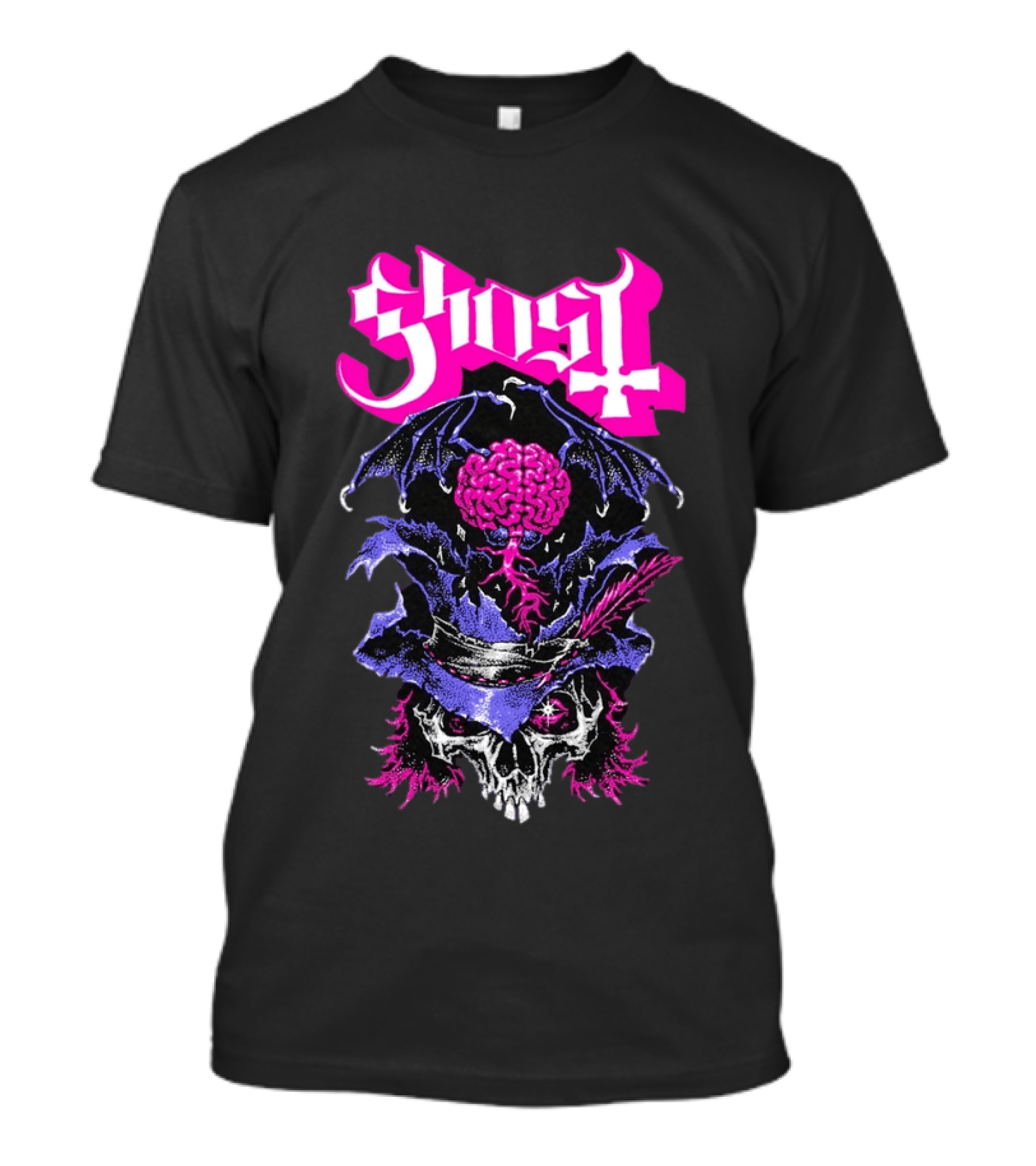 Ghost Bat Brain Skeleton Tour T-Shirt