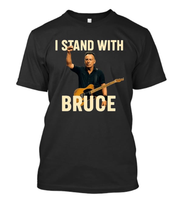 I Stand With Bruce Springsteen Iconic Fist Raised Electric Guitar T-Shirt