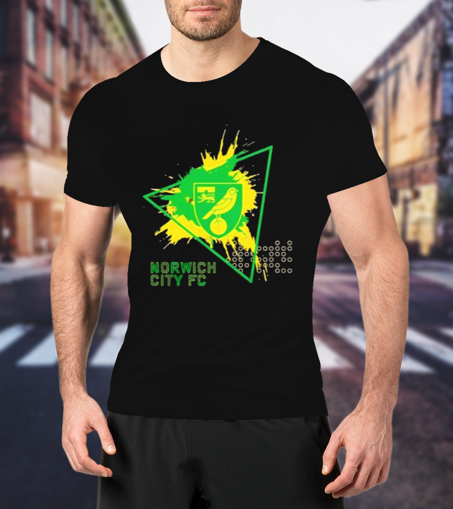 Norwich City FC Junior Crest Splash Triangle T-Shirt
