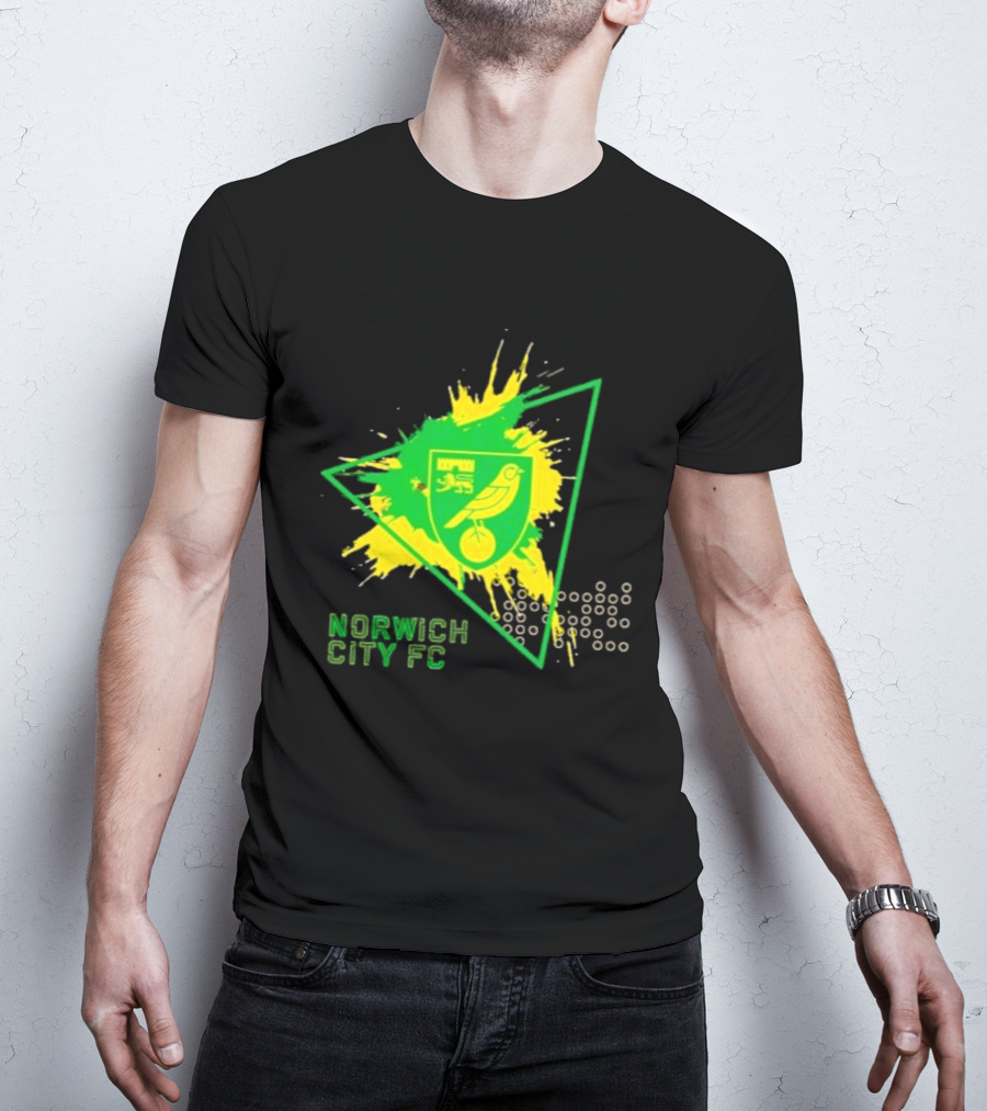 Norwich City FC Junior Crest Splash Triangle T-Shirt