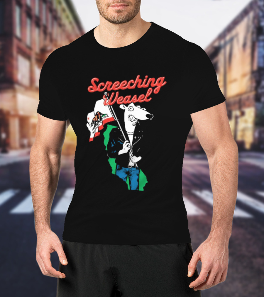 Screeching Weasel California Flag Bearer T-Shirt