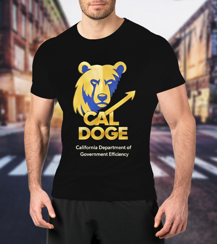 CAL DOGE California Department Of Government Efficiency Bear Arrow T-Shirt