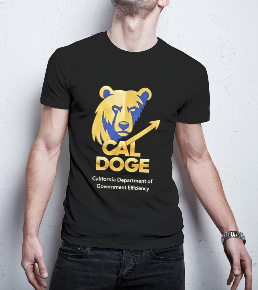 CAL DOGE California Department Of Government Efficiency Bear Arrow T-Shirt