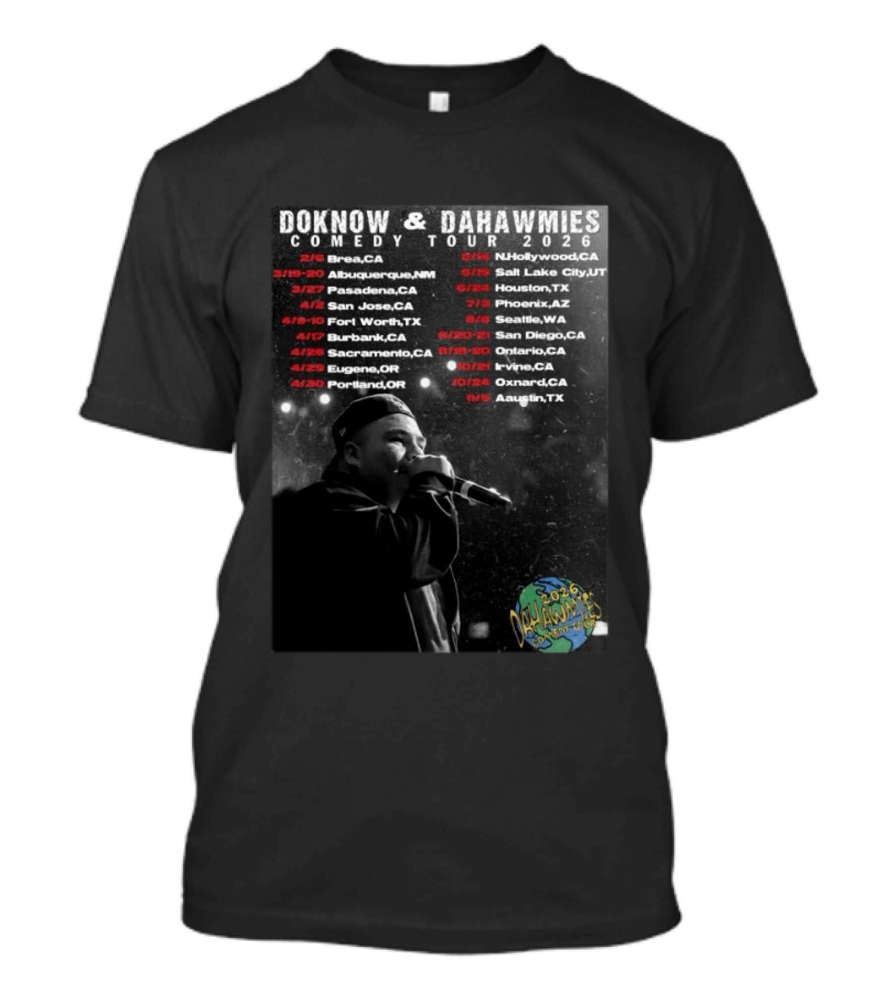 DOKNOW & DAHAWMIES 2026 Comedy Tour Dates And Cities Featuring Performer T-Shirt