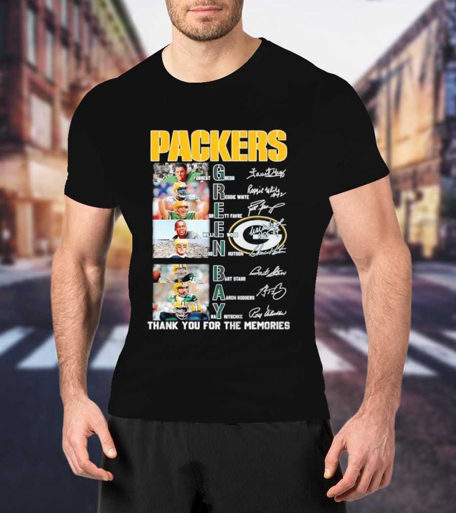 Packers Green Bay Thank You For The Memories Legends Signatures T-Shirt