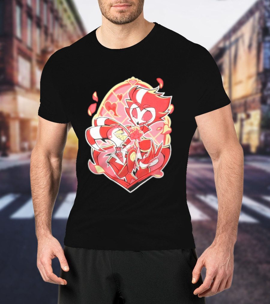 Helluva Boss Stolas Blitz Hearts Romantic Cartoon Fan T-Shirt