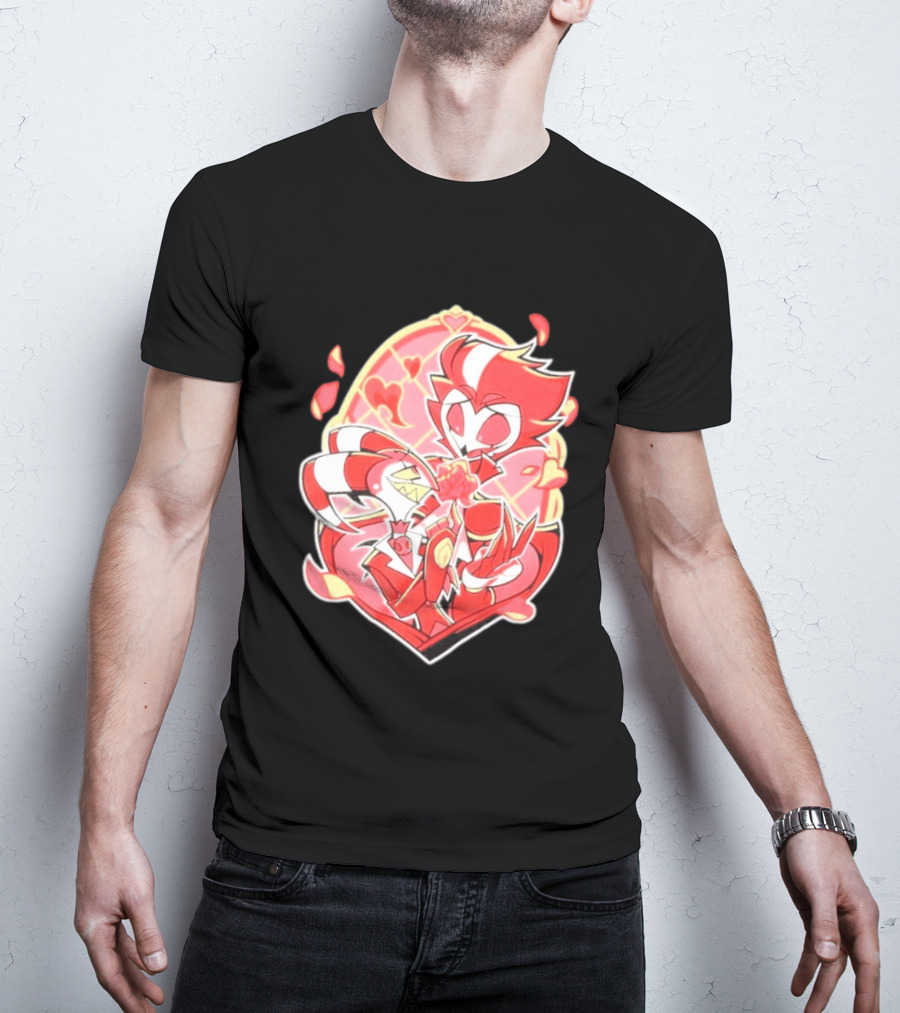 Helluva Boss Stolas Blitz Hearts Romantic Cartoon Fan T-Shirt