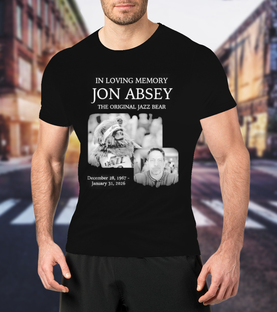 In Loving Memory Jon Absey The Jazz Bear December 28 1967 January 31 2026 Utah Jazz T-Shirt