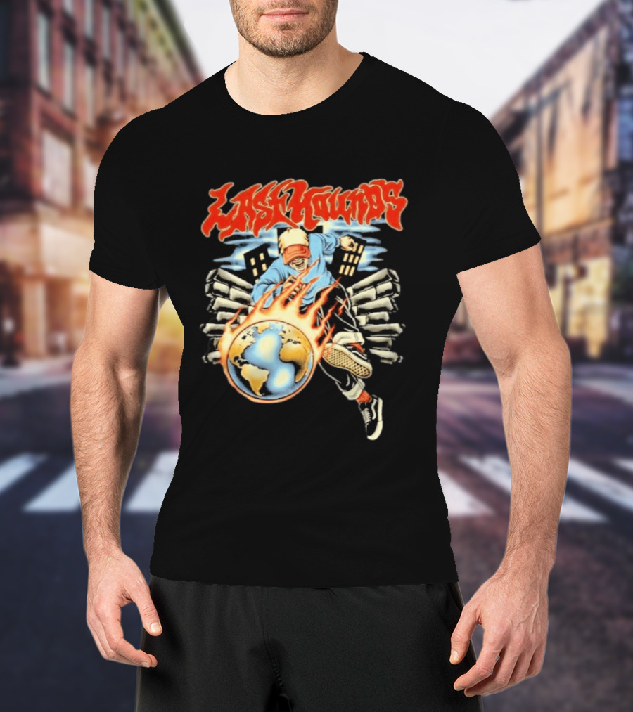 Last Hounds Tour Feb 2026 Flaming Globe T-Shirt