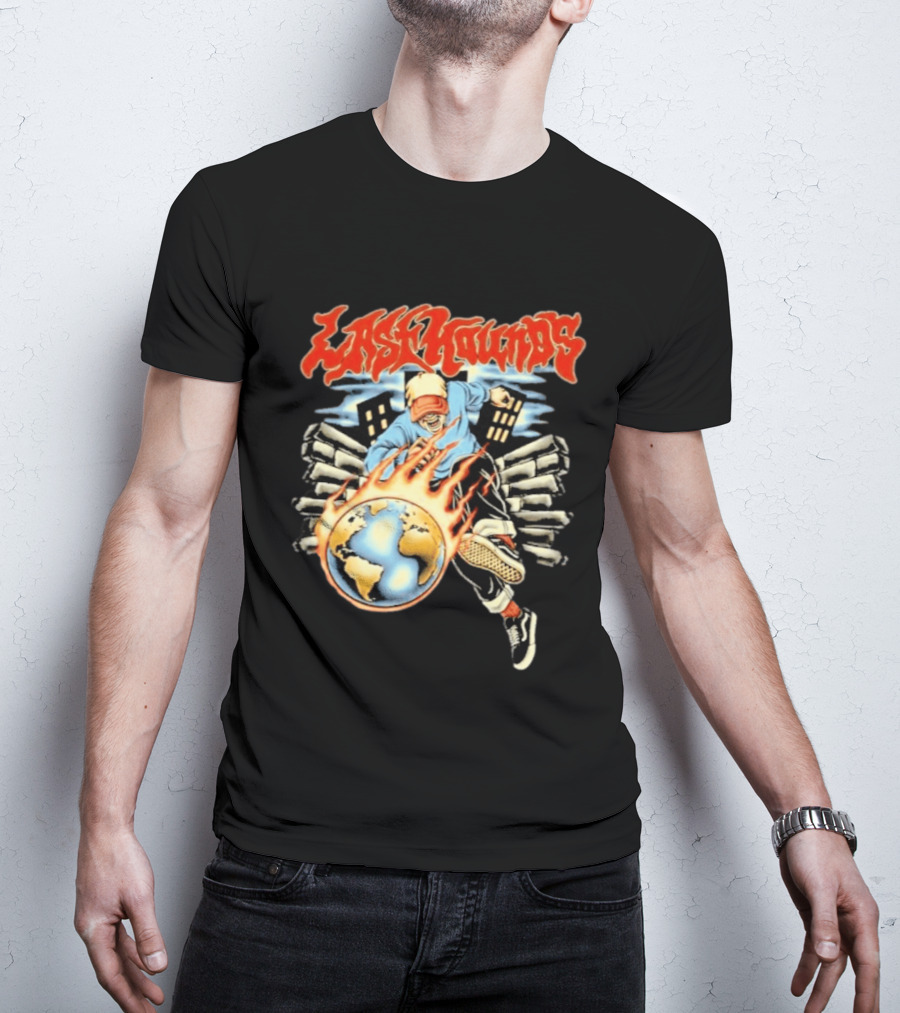 Last Hounds Tour Feb 2026 Flaming Globe T-Shirt