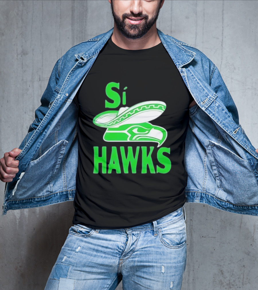 Si Hawks Mexican Sombrero Green Hawk T-Shirt