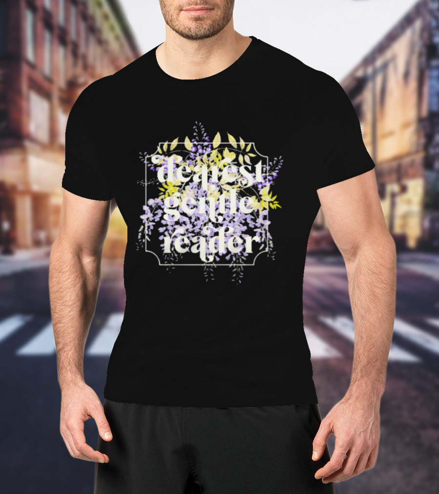 Dearest Gentle Reader Whistle Down Floral Lavender Yellow Botanical T-Shirt