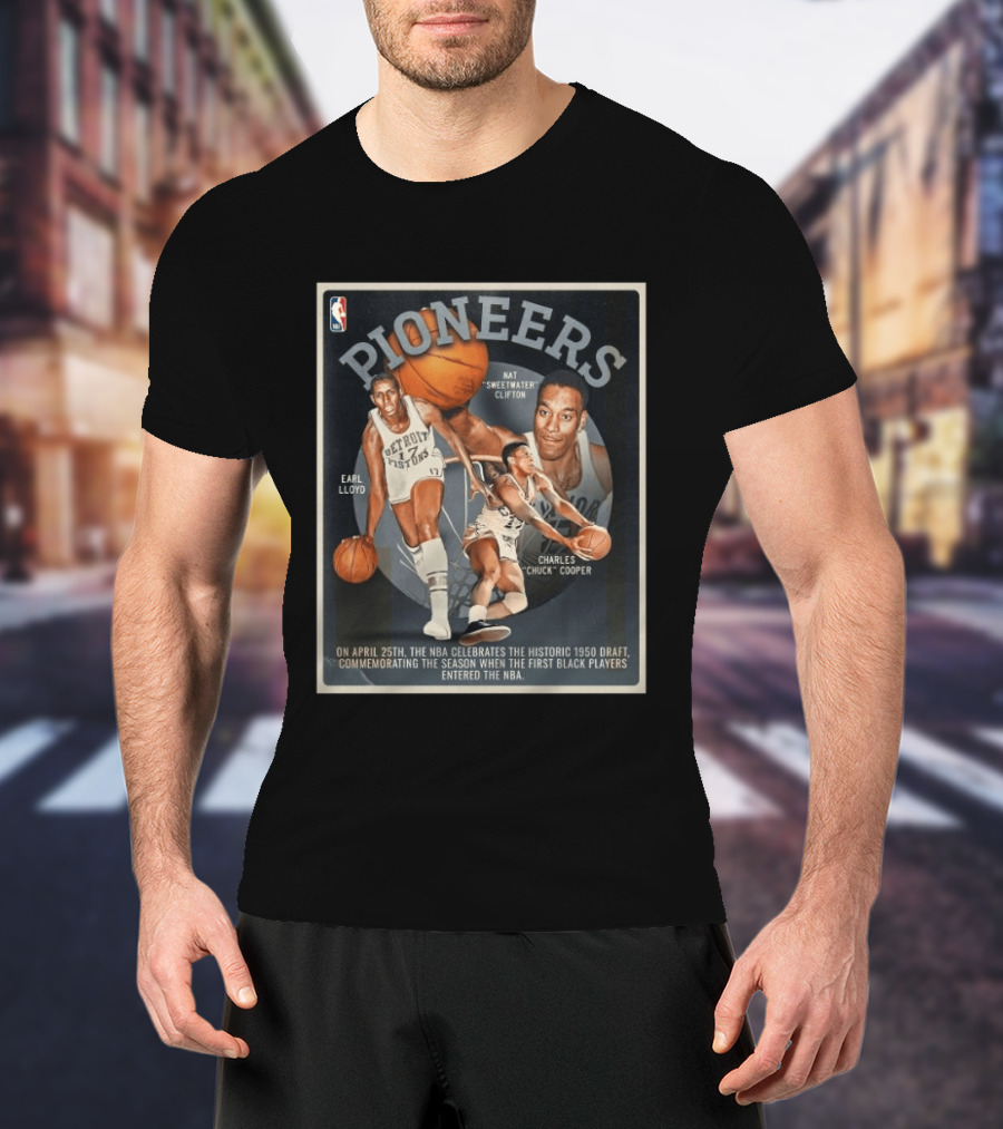 Pioneers Earl Lloyd Nat Sweetwater Clifton Charles Chuck Cooper NBA Historic 1950 Draft T-Shirt