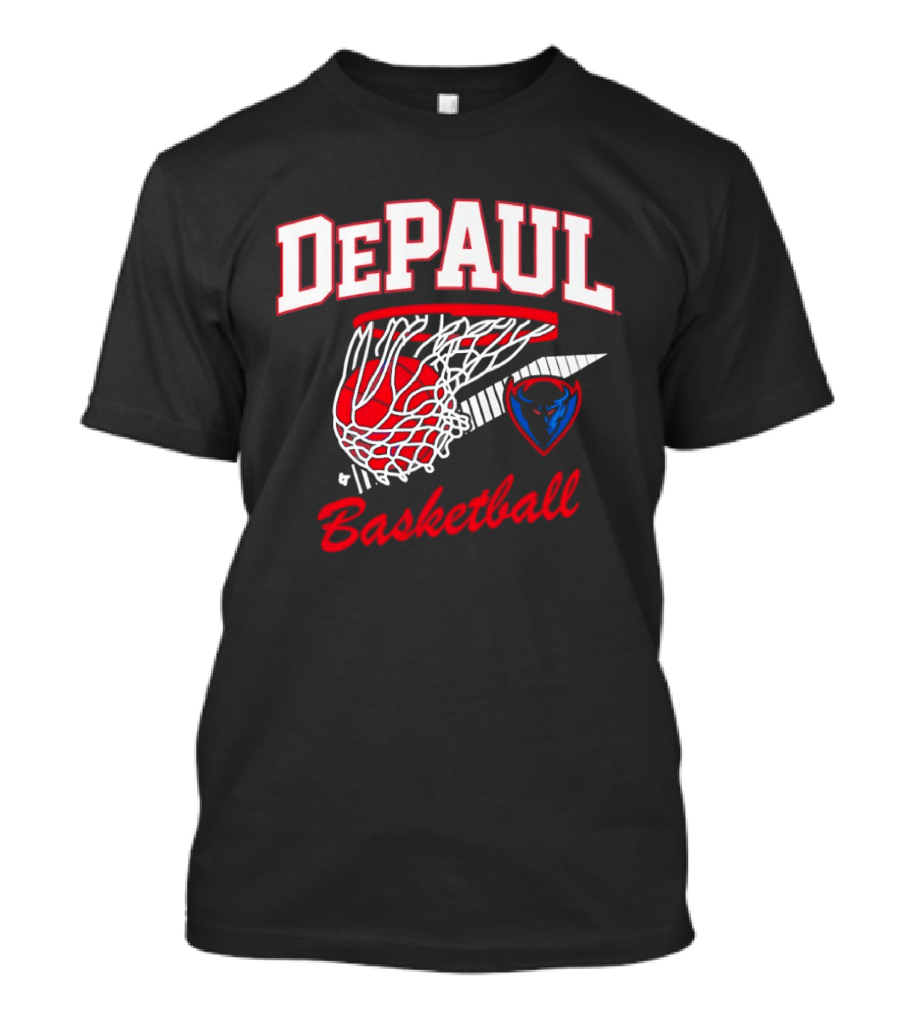 DePaul Blue Demons Basketball Hoop Throwback T-Shirt