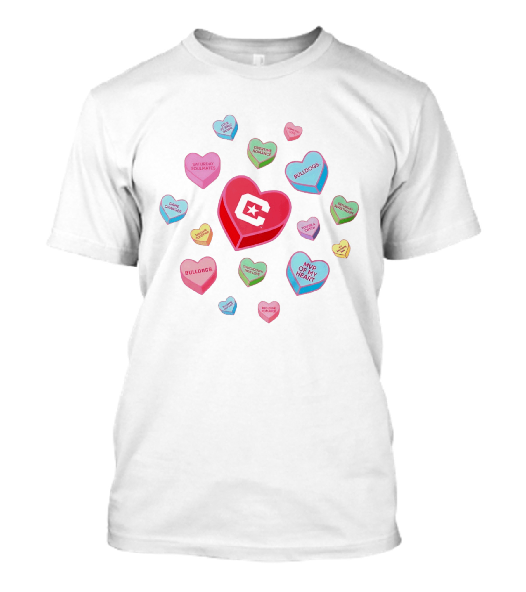 Citadel Bulldogs Valentine's Day Love Hearts Collection T-Shirt