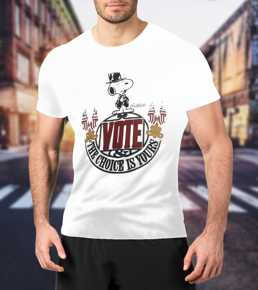 Snoopy Vote The Choice Is Yours Schulz Patriotic T-Shirt