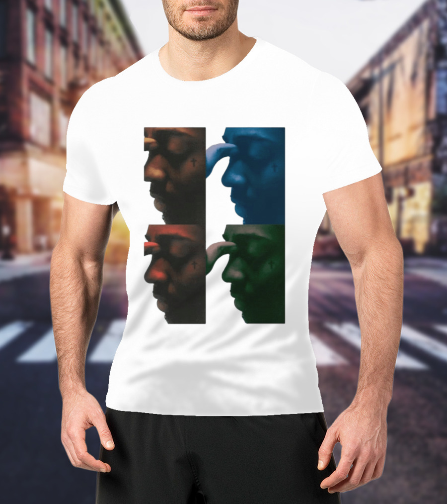 Brent Faiyaz Album Cover Cross Tattoo Four Panel Side Profile T-Shirt