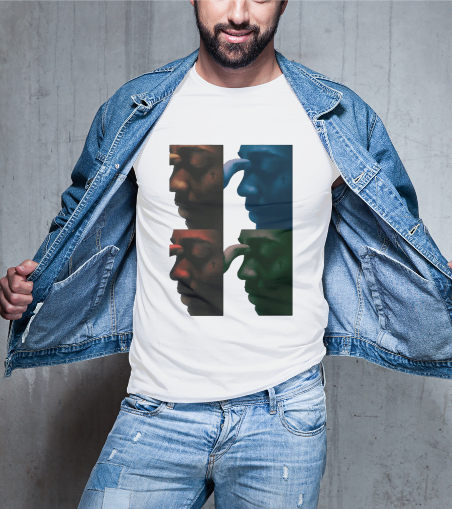 Brent Faiyaz Album Cover Cross Tattoo Four Panel Side Profile T-Shirt