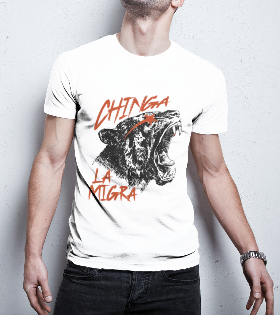 CHINGA LA MIGRA Roaring Tiger Immigrant Rights T-Shirt