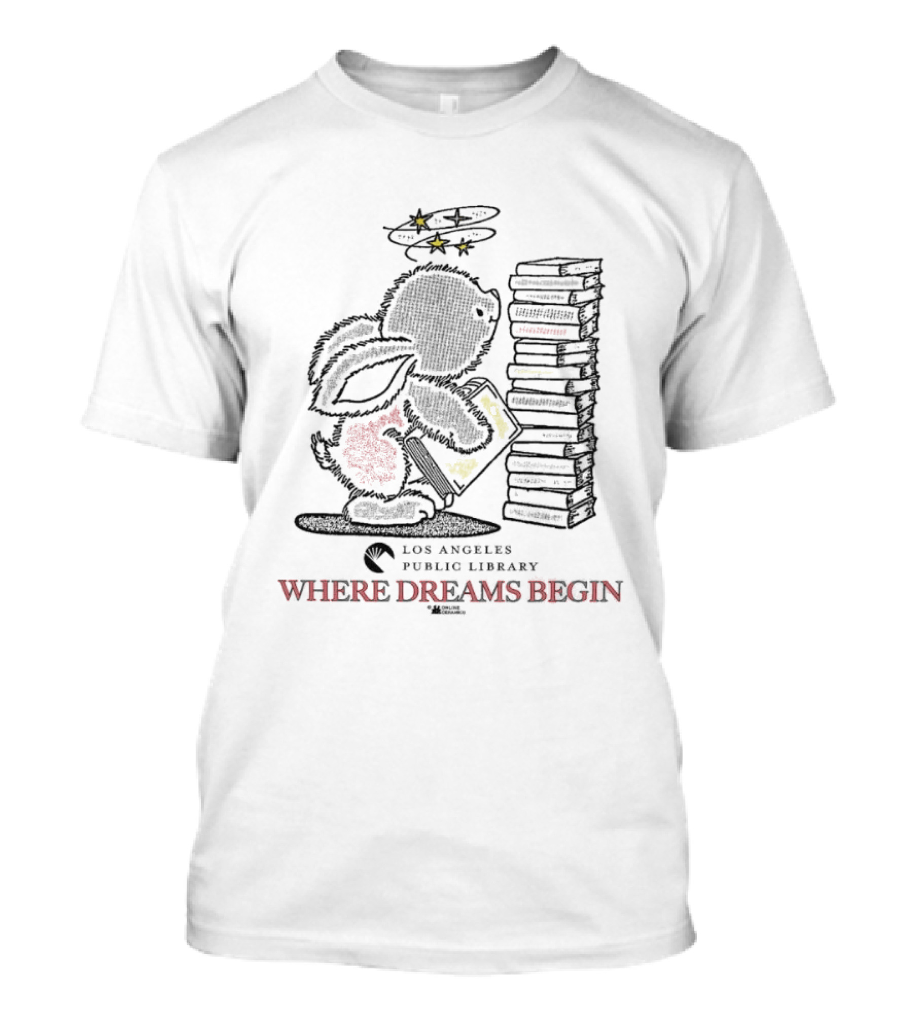 Los Angeles Public Library Where Dreams Begin Angel With Books T-Shirt