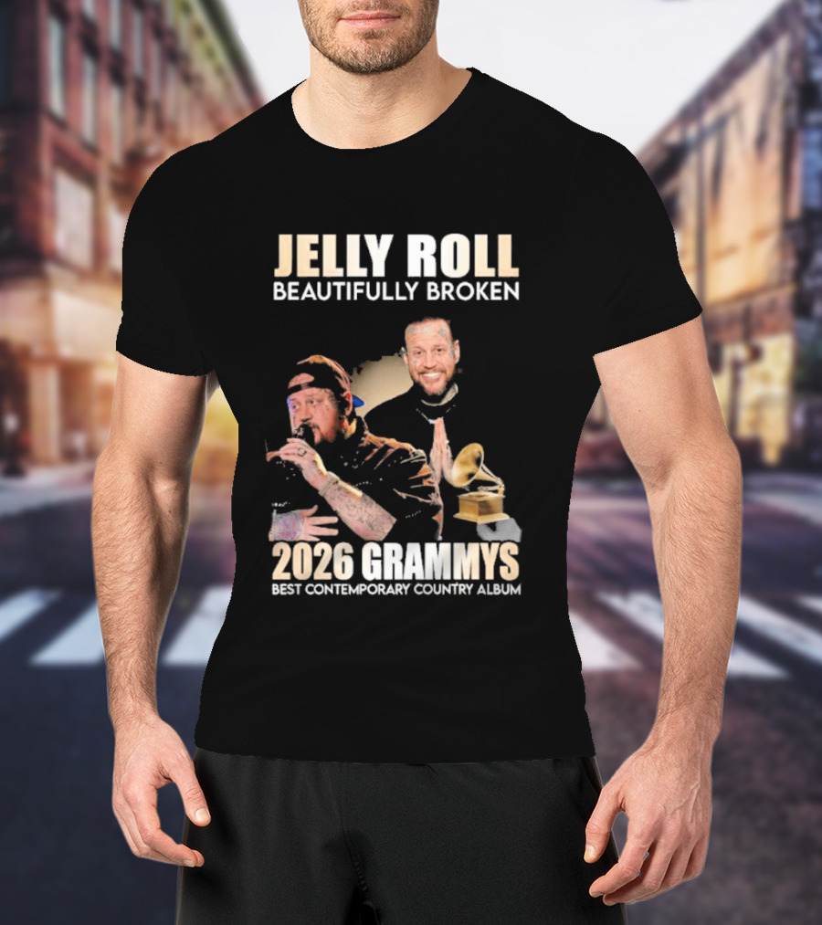 Jelly Roll Beautifully Broken 2026 Grammys Best Contemporary Country Album T-Shirt