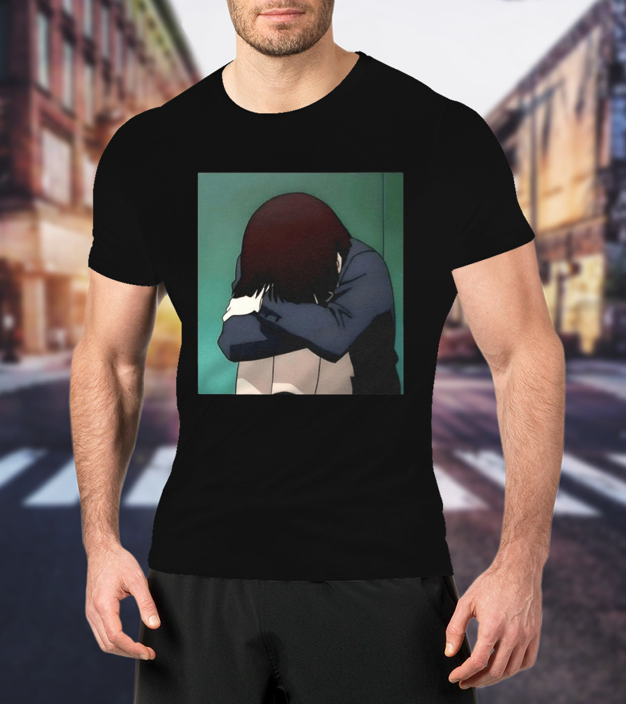 Lain Iwakura Sad Girl In Serial Experiments Lain Anime Iconic Scene T-Shirt