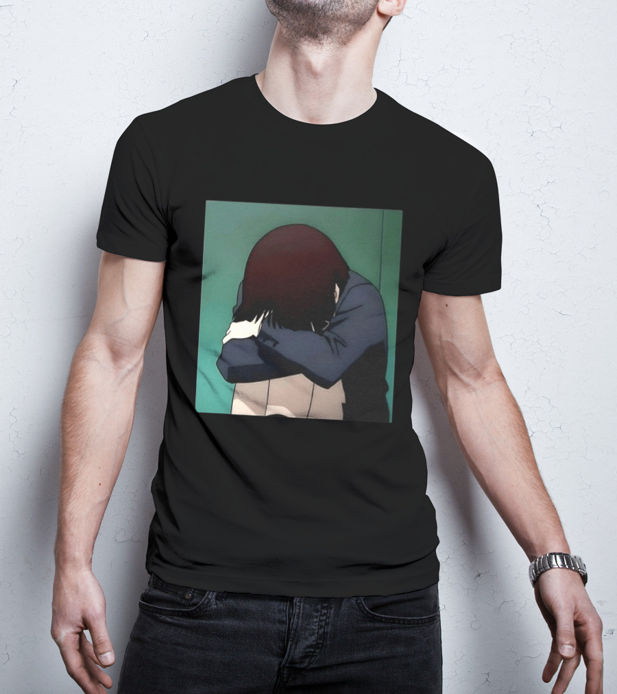 Lain Iwakura Sad Girl In Serial Experiments Lain Anime Iconic Scene T-Shirt