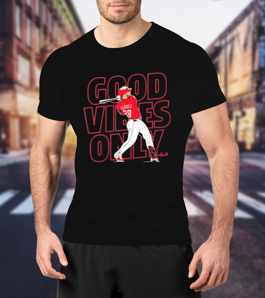Eugenio Suárez Good Vibes Only Cincinnati Baseball Player Swinging 28 T-Shirt