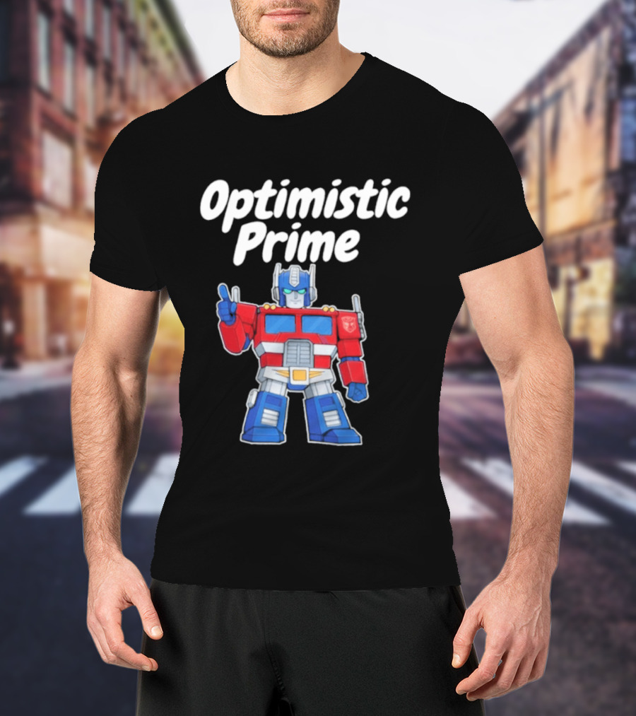 Optimistic Prime Robot Character Thumbs Up T-Shirt